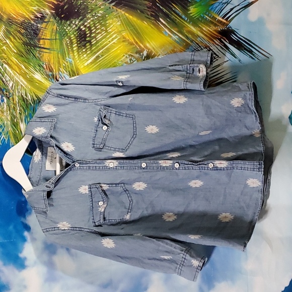 Sonoma Tops - SONOMA Life Style 3/4 button roll sleeves Denim shirt women's size M